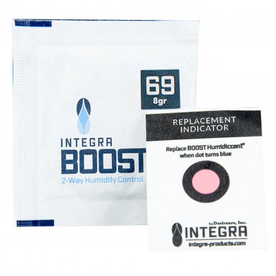Desiccare Integra BOOST® 69% RH 2-way humidity control packs  with humidity indicator cards (HIC)